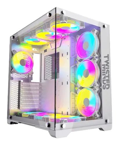 Twisted Minds Tm1-w-s Bullet-07 Orta Temperli Cam Mid Tower Oyuncu Kasası Beyaz