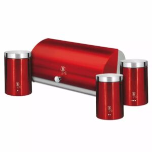 Berlingerhaus Bh-6729 Ekmek Kutusu Ve Mutfak Saklama Kabı Seti 4 Parça Bordo