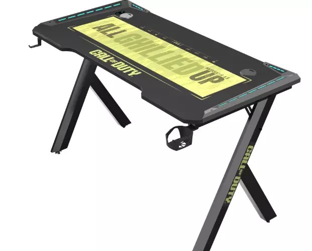 Gameon Call Of Duty Hawksbill Seri 120x60x72 Rgb Akan Işıklı Oyuncu Masası Siyah/yeşil
