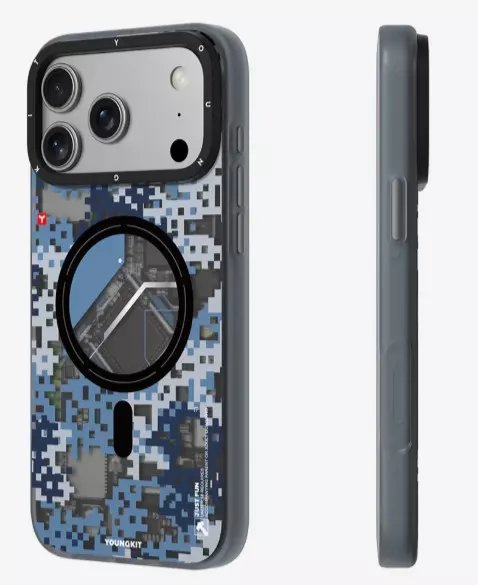 Youngkit Kamuflaj Kılıf İphone 17 Pro Mavi