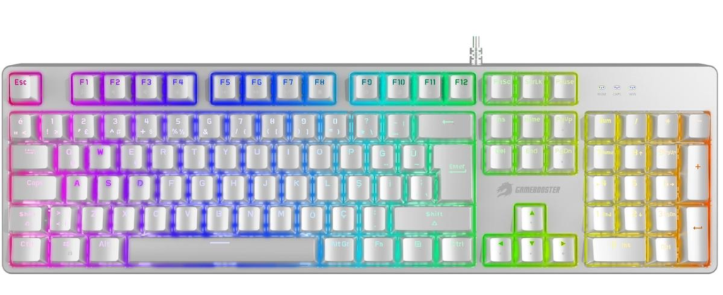 Gamebooster G24W Enigma Rainbow Red Switch Mekanik Beyaz KKTC