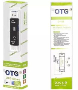 Otg Smart D-188 3 İn 1 Kart Okuyucu Usb 2.0 + Type-c + Micro Usb
