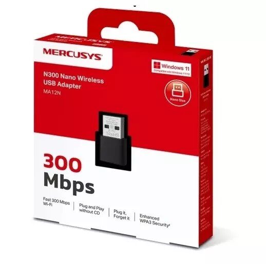 Mercusys Ma12n N300 Nano Wireless Usb Adapter