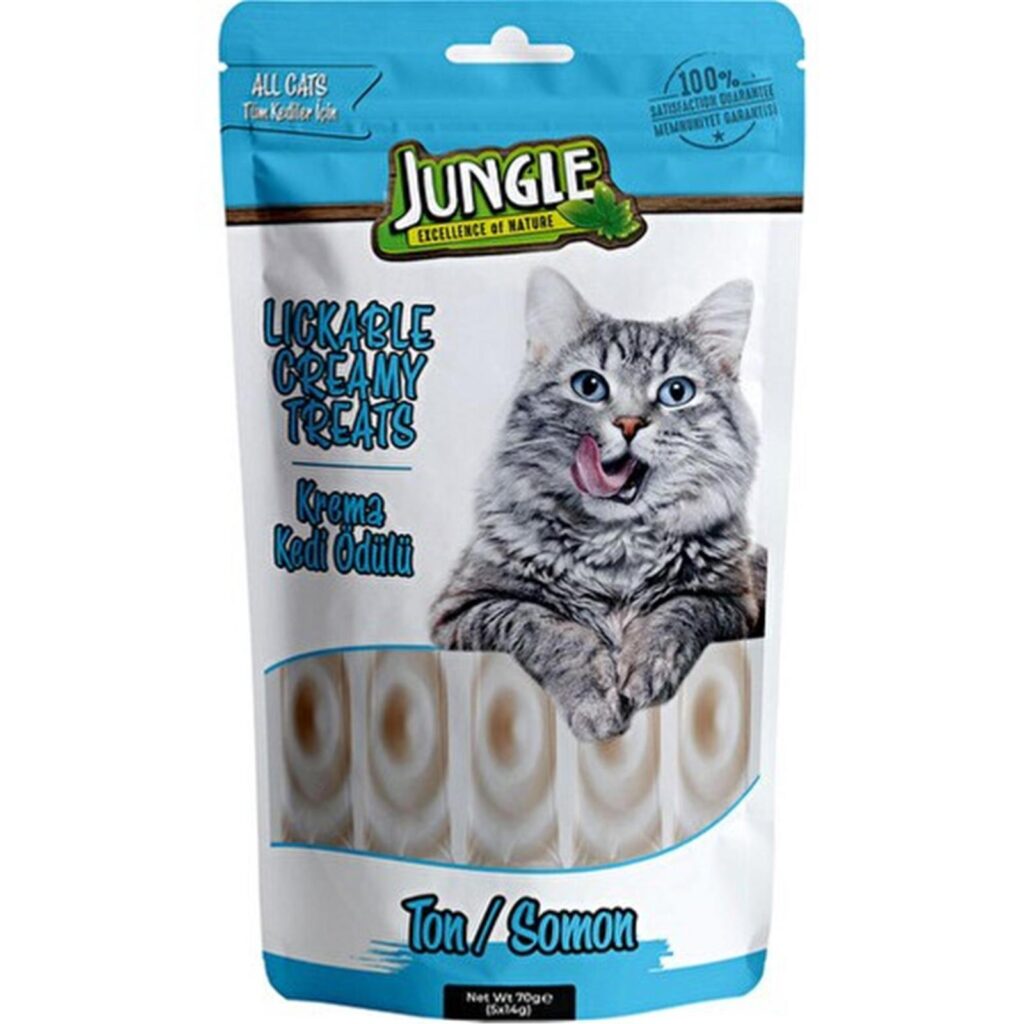 Jungle-Jungle Lickable Creamy Treats Somon Kedi Ödül Mamaları-kktc