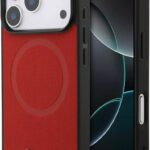 Bmw Magsafe Deri Kaplı Kılıf (metal Logolu) iPhone 17 Pro Max - Kırmızı Bmohmp17x25pfwsmr