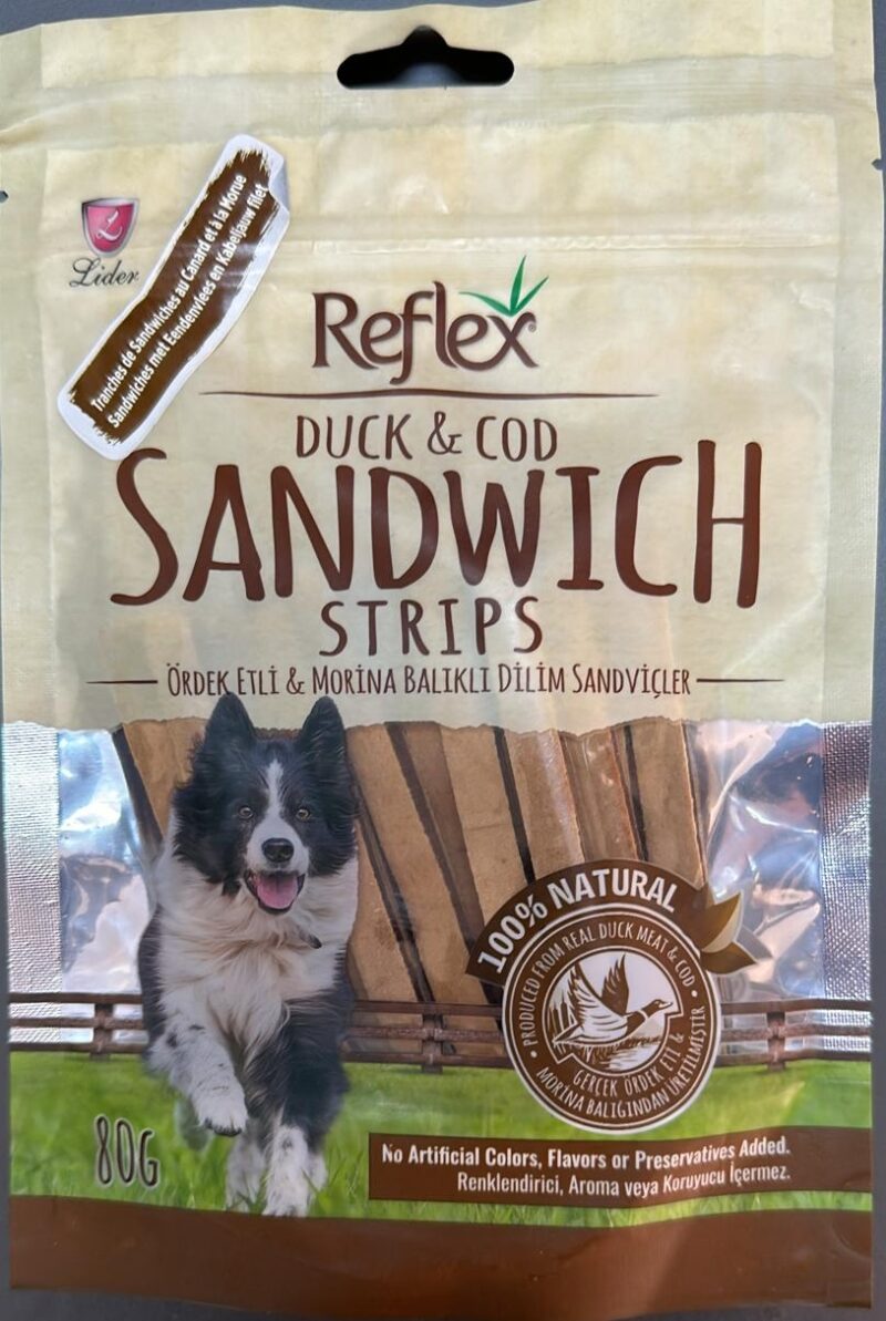 Reflex Duck&Cod Sandwich Strips Köpek Ödül Mamaları