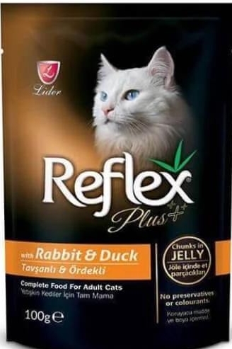 Reflex Plus Cat Tavşan&Ördek Pouch 100Gr Kedi Ödül Mamaları