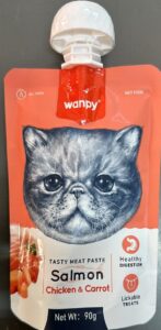 Wanpy Cat Salmon With Chicken & Carrot 90G Kedi Ödül Mamaları