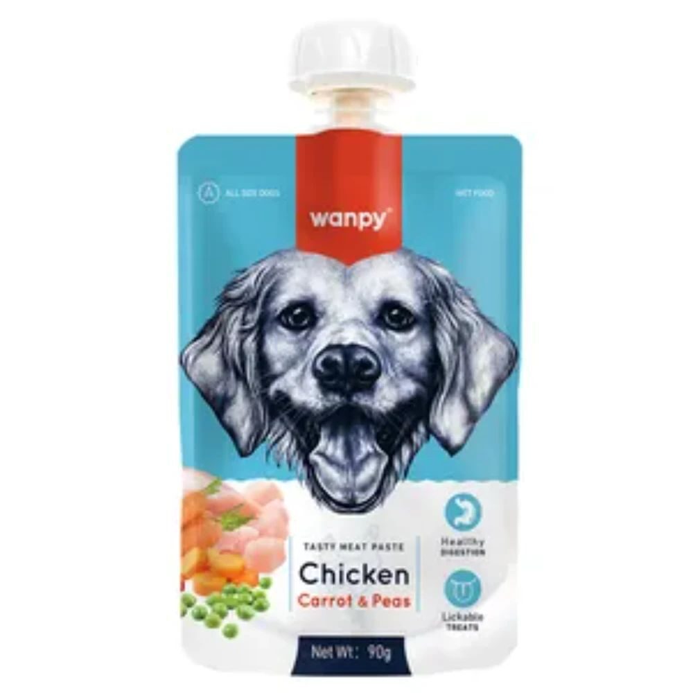 Wanpy-Wanpy Dog Chicken With Carrot &Pea 90G Köpek Ödül Mamaları-kktc