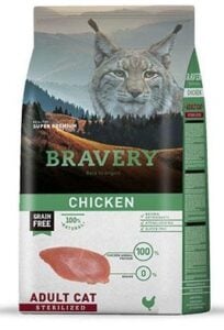 Bravery Sterlised Chicken 2Kg Kedi Kuru Maması
