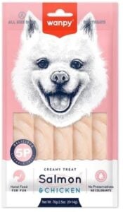 Wanpy Lickable Treat Salmon&Salmon Chicken For Dog 14G&5Pcs Köpek Ödül Mamaları