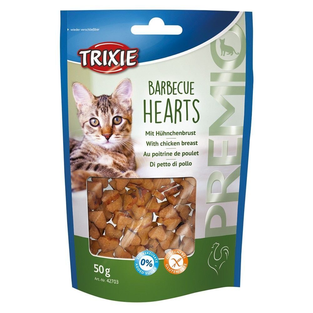 Trixie-Trixie Barbecue Hearts Chicken Cat 50G Kedi Ödül Mamaları-kktc