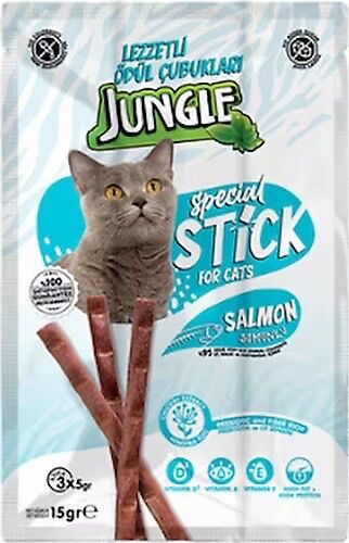 Jungle-Jungle Cat Sti̇ck Salmon 15Gr Kedi Ödül Mamaları-kktc