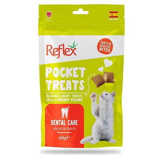 Reflex Plus-Rft043 Pocket Cat Dental Care 60G Kedi Ödül Mamaları-kktc