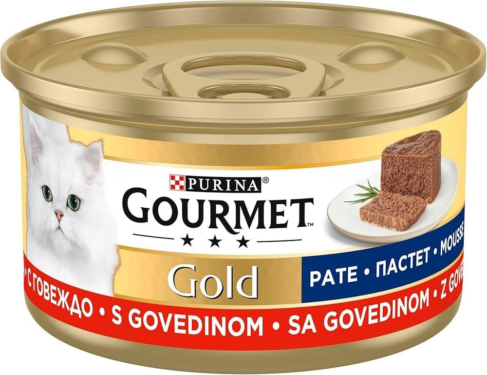 Gourmet-Gourmet Kiyilmiş Siğir Etli̇ Yaş Mama 85Gr Kedi Yaş Maması-kktc