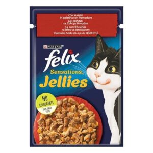Felix-Felix Sensations Gij Beef &Tom Pouch 85Gr Kedi Ödül Mamaları-kktc