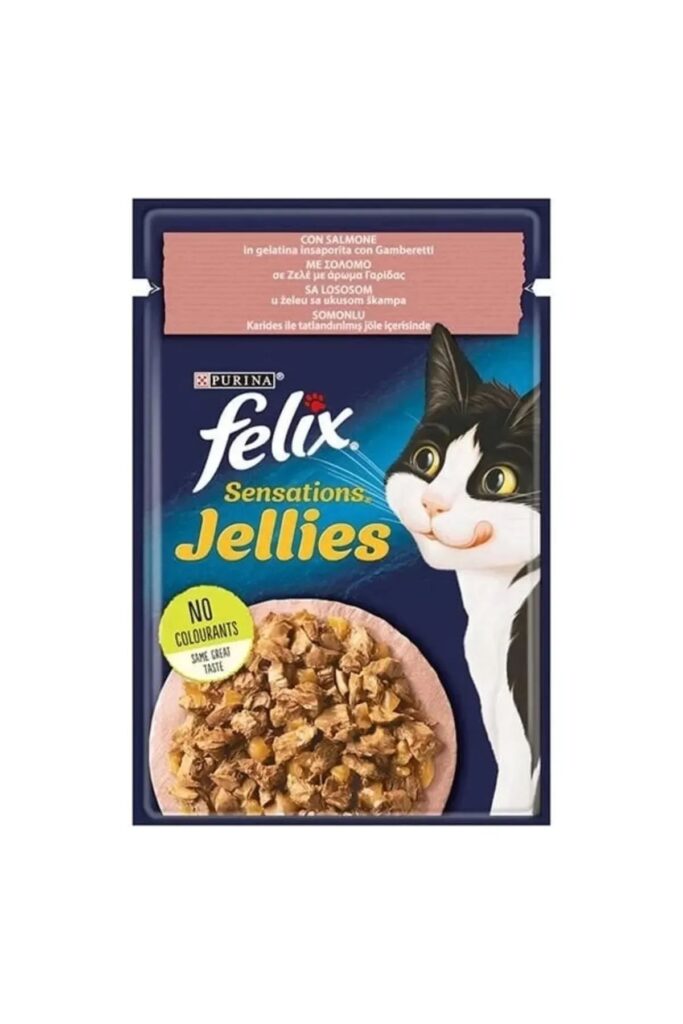 Felix-Felix Sensations Gij Somon&Shrimp Pouch 85Gr Kedi Ödül Mamaları-kktc
