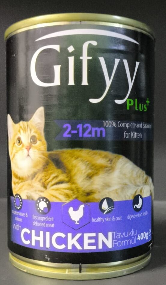 -Gi̇ffy Chi̇cken Ki̇tten 400G Kedi Yaş Maması-kktc