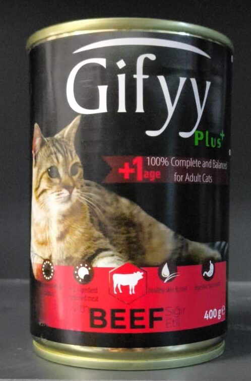 -Gi̇ffy Beef Adult 400G Kedi Yaş Maması-kktc