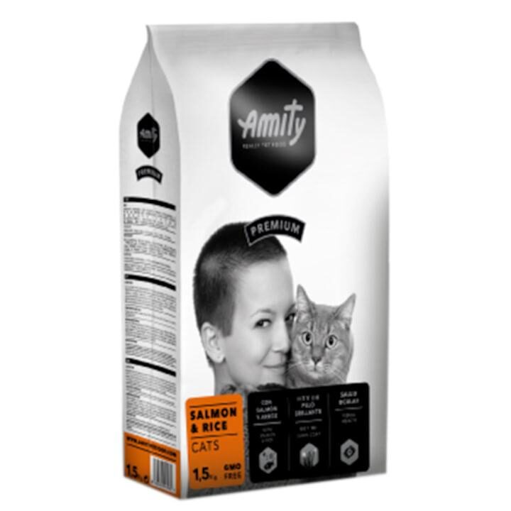 Amity-Amity Adult Cat Salmon 1.5Kg Kedi Kuru Maması-kktc