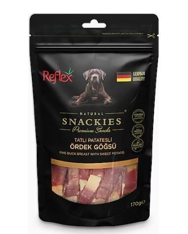 Reflex-Reflex Snackies Tatli Patatesli̇ Ördek Göğüs 170G Köpek Ödül Mamaları-kktc