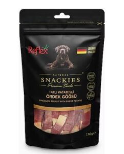 Reflex Snackies Tatli Patatesli̇ Ördek Göğüs 170G Köpek Ödül Mamaları