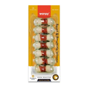 Wanpy Beef With Bleached Rawhide Wrapped 85G Köpek Ödül Mamaları