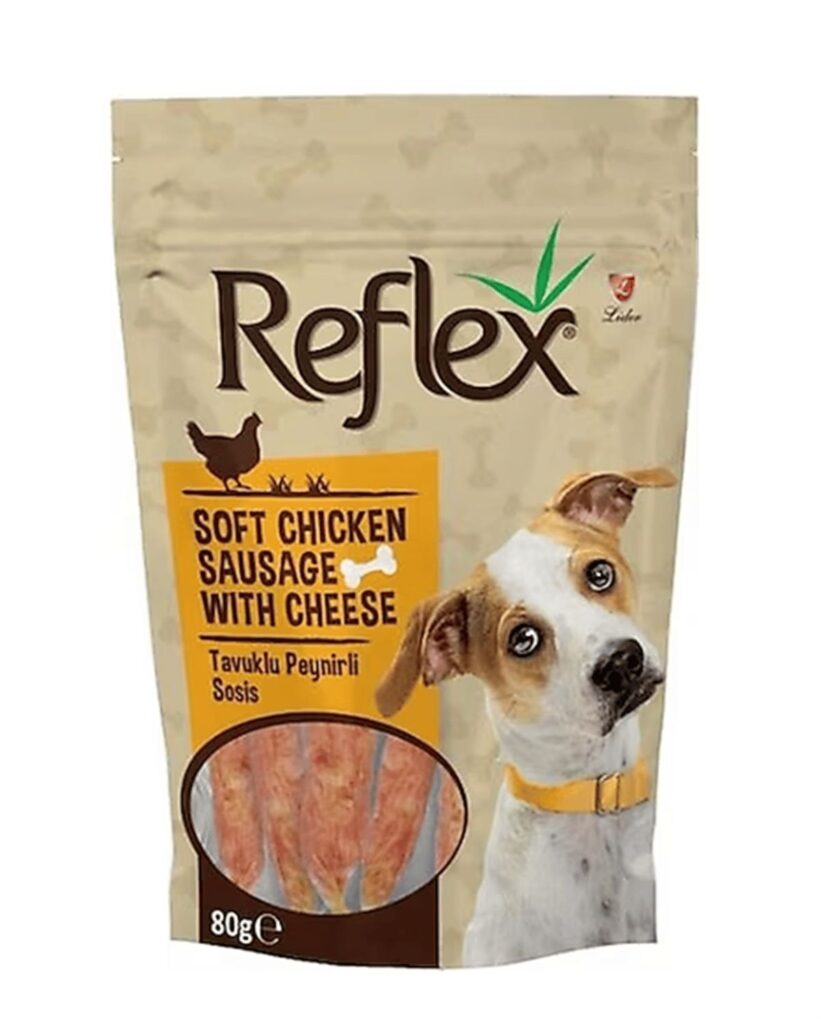 Reflex-Reflex Peyni̇rli̇ Tavuklu Sosi̇s 80Gr Köpek Ödül Mamaları-kktc