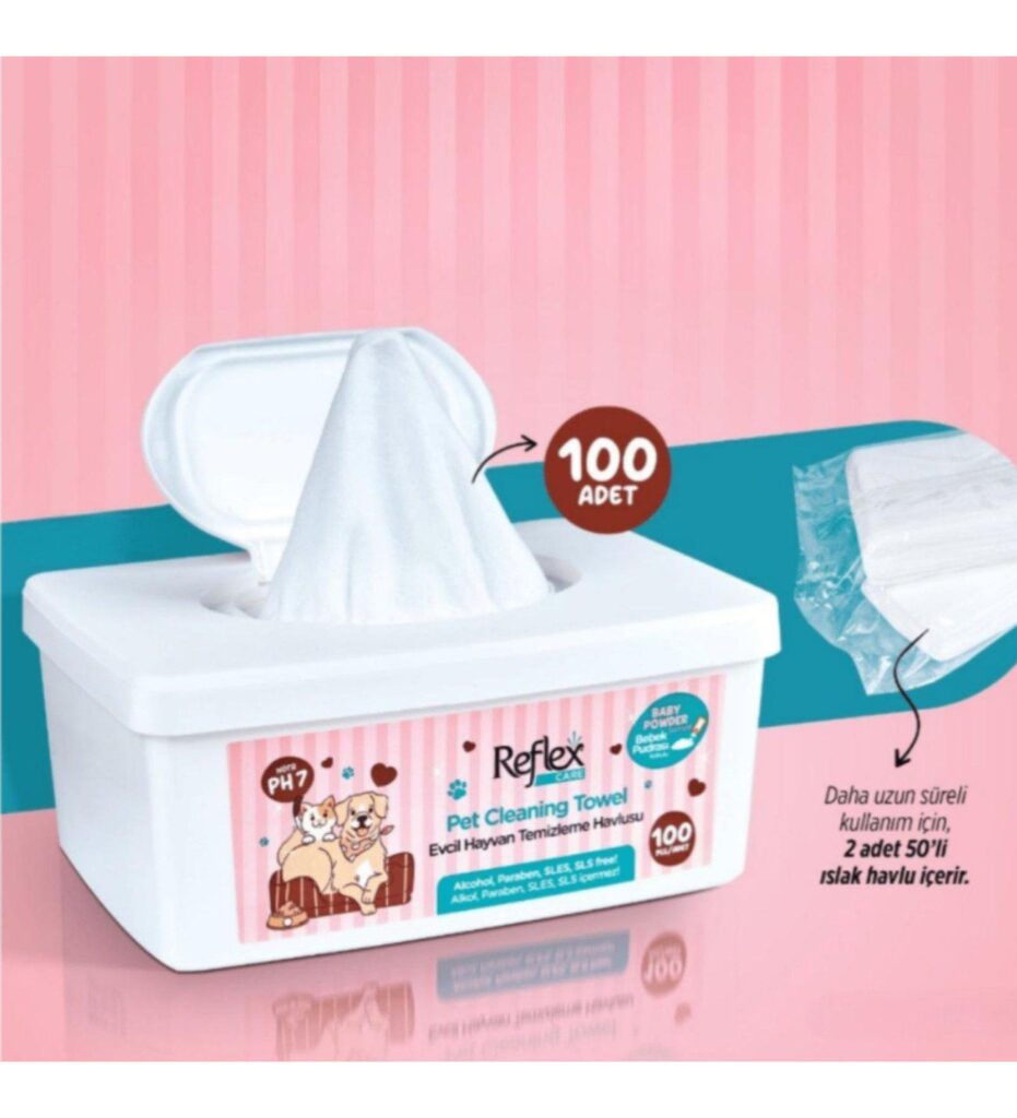 Reflex-Reflex Kedi̇ Köpek Islak Mendi̇l 100Lü Hijyen Ürünleri-kktc