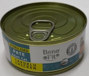 Bene Fit-Bene Fit Pate Sterlised Chicken 100G Kedi Yaş Maması-Kktc