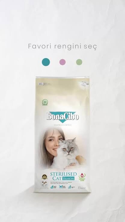 Bonacibo-Bonacibo Adult Cat Salmon Sterli̇sed 15Kg Kedi Kuru Maması-kktc