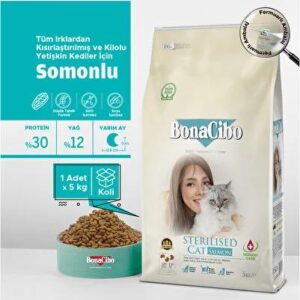 Bonacibo Adult Cat Sterli̇sed Salmon 5Kg Kedi Kuru Maması