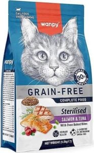 Wanpy Grain Free Sterli̇sed Salmon-Tuna 1.5Kg Kedi Kuru Maması