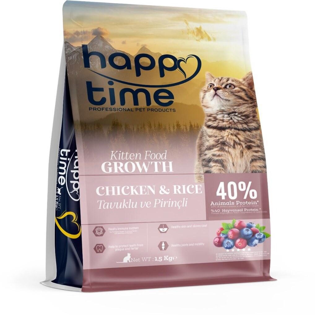 -Happy Ti̇me Ki̇tten Chicken 1.5Kg Kedi Kuru Maması-kktc