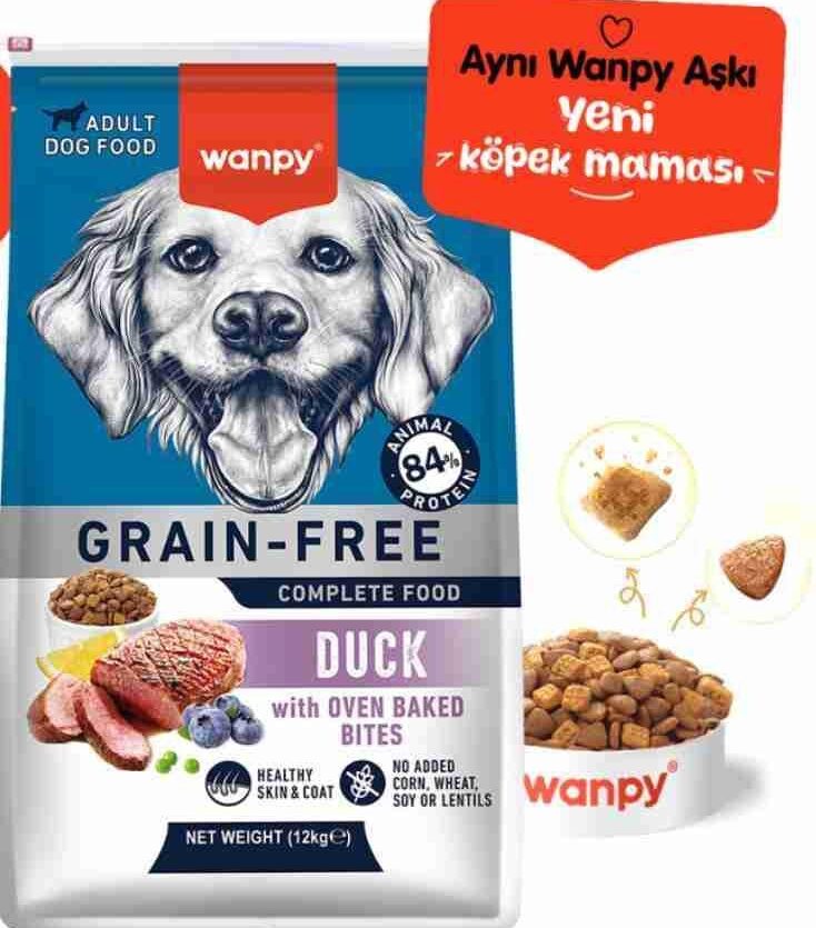 Wanpy-Wanpy Grain Free Dog Duck 12Kg Köpek Kuru Maması-kktc