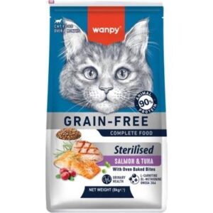 Wanpy Grain Free Steril Salmon Tuna 8Kg Kedi Kuru Maması