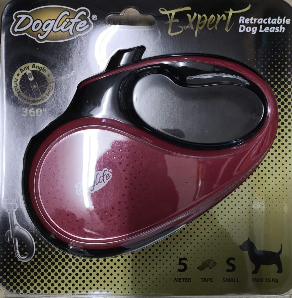 Doglife-Doglife Otomati̇k Gezdi̇rme Kirmizi Si̇yah 5M (S) Köpek Oyuncak ve Tasmaları-kktc