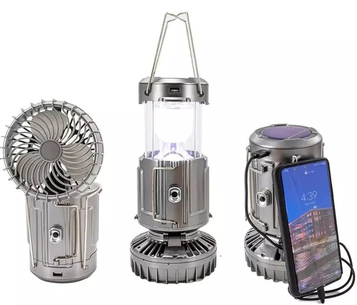 St07187_1 Etm Gsh-9299 Solar Fanlı Kamp Lambası - Görsel 1