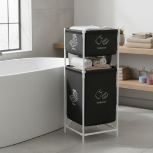 YH6664-B 2 Gözlü Kirli Çamaşır Sepeti