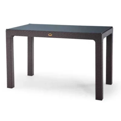 Heniver Rattan Camlı Masa 70x120cm