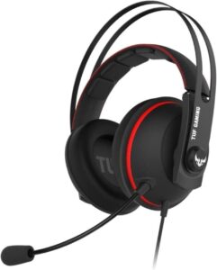 Asus Tuf Gaming H7 Core Kablolu Mikrofonlu Kulak Üstü Kırmızı Oyuncu Kulaklığı