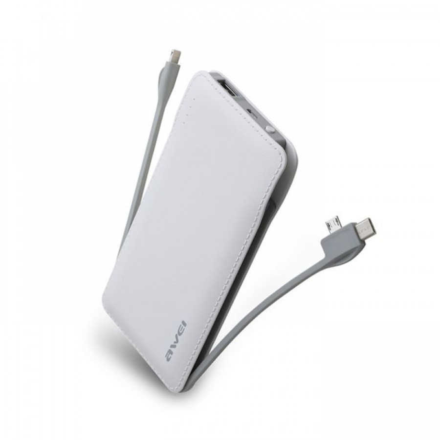 Awei-P51K-10000-Mah-Power-Bank-Beyaz-1202404011553190 Awei P51K 10.000 Mah Power Bank, Beyaz - Görsel 1