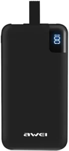 Awei P67K 10.000 mAhÇift USB Şarjlı Powerbank, Siyah