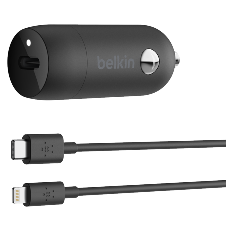Belkin Boost Charge USB C 20W Araç Şarj Cihazı  ve USB C - Apple Lightning Şarj Kablosu