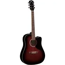Eko Ranger CW EQ Elektro Akustik Gitar Red Sunburst Cutaway
