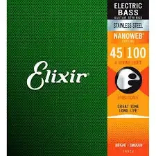 Elixir Nanoweb Stainless Steel 14652 4 Telli Bas Gitar Teli Light 45-100