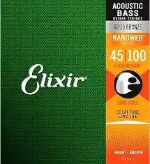 Elixir Nanoweb 80/20 Bronze 14502 4 Telli Akustik Bas Gitar Teli Light 45-100