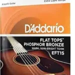D'Addario Phosphor Bronze EFT15 Akustik Gitar Teli Flat Tops Extra Light