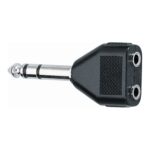 Quik Lok AD/23 Adaptör 6.3mm Stereo Jack Fiş - 2x 3.5mm Stereo Jack Soket