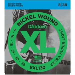 D'Addario EXL130 Elektro Gitar Teli Nickel Wound Extra Super Light 8-38